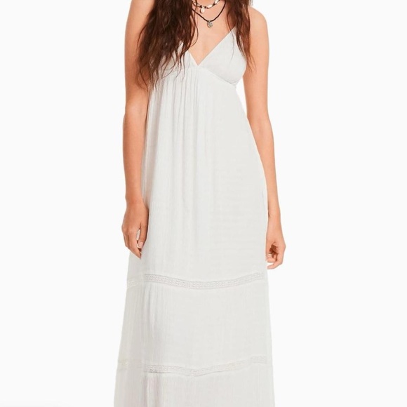Bershka | Dresses | White Long Dress From Bershka | Poshmark